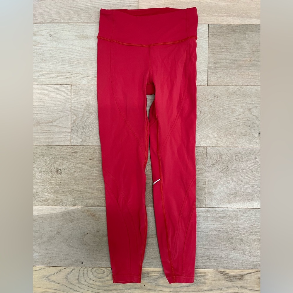 Lululemon Chasing Miles Tight Nulux Red Leggings
